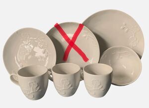 NEW 6 pc Michael Aram White Orchid Stoneware MUGS PLATE BOWL REPLACEMENT SET LOT